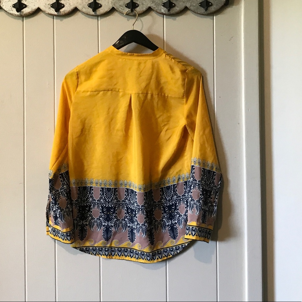 JCrew Tunic blouse. Yellow and blue. Size s